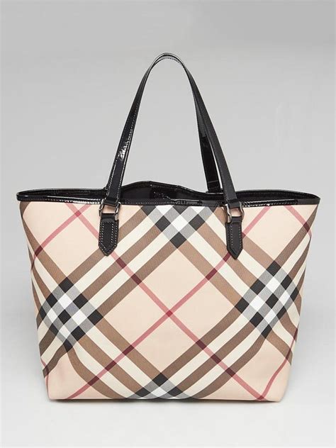 BURBERRY Supernova Check Large Nickie Tote Black